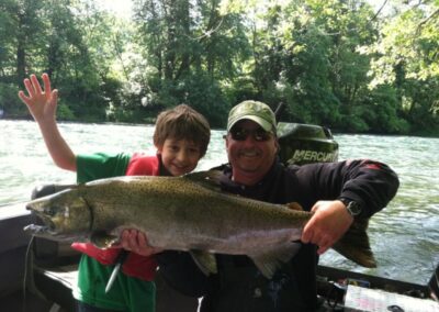 Oregon Kid Catching Big Salmon with Guide Brett Gesh