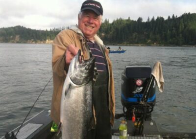 King salmon caught by a happy client with fishing guide Brett Gesh