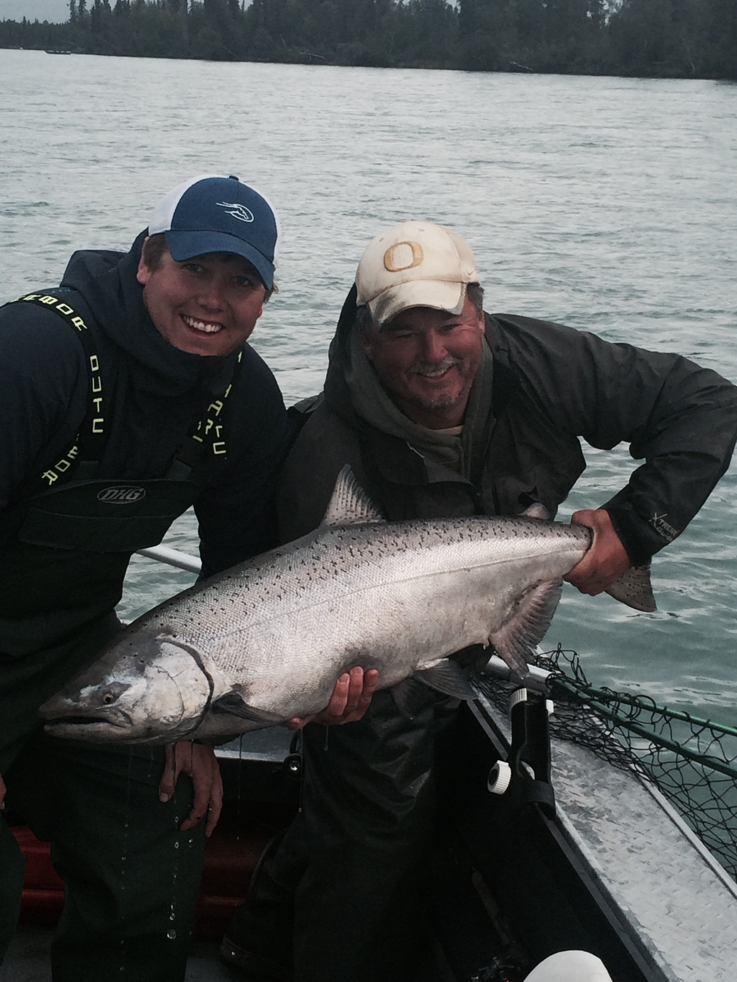 oregon fisherman with coho salmon